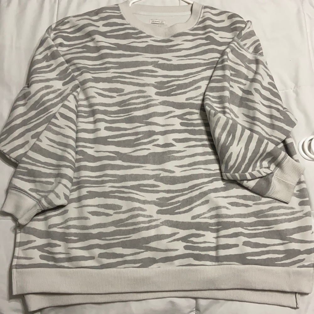 zebra print crew neck